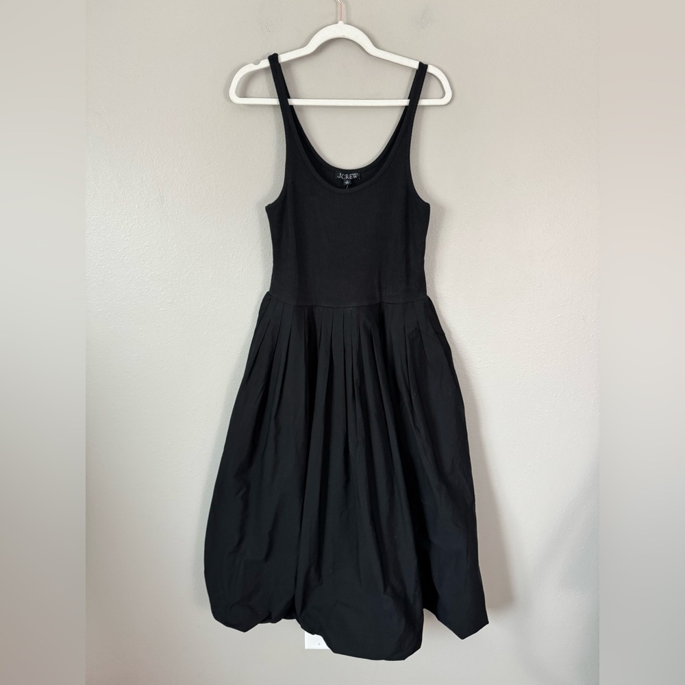 J. Crew Fitted Tank Dress With Poplin Bubble Skirt - Picture 5 of 9